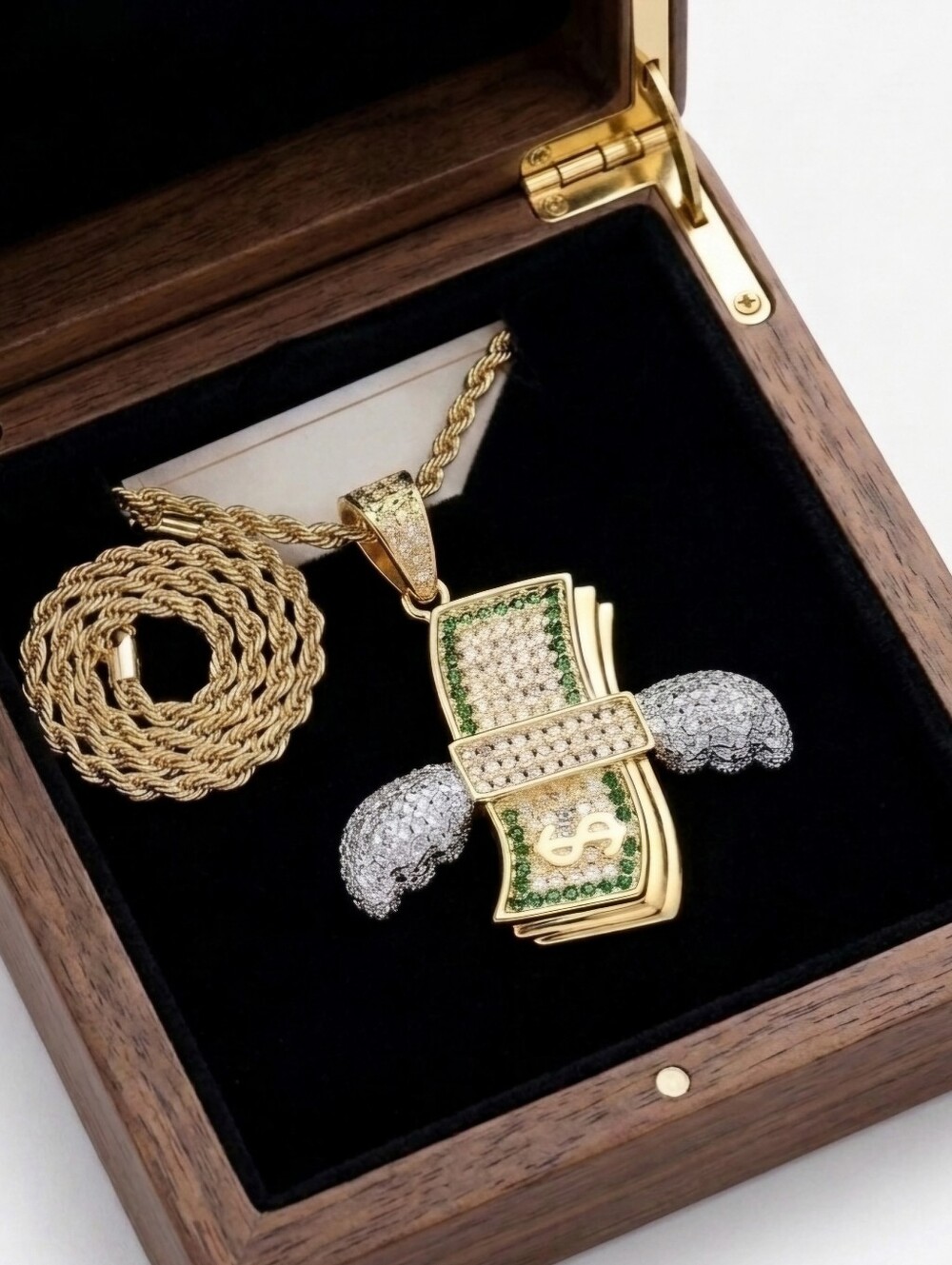 Flying Cash Pendant & Chain
